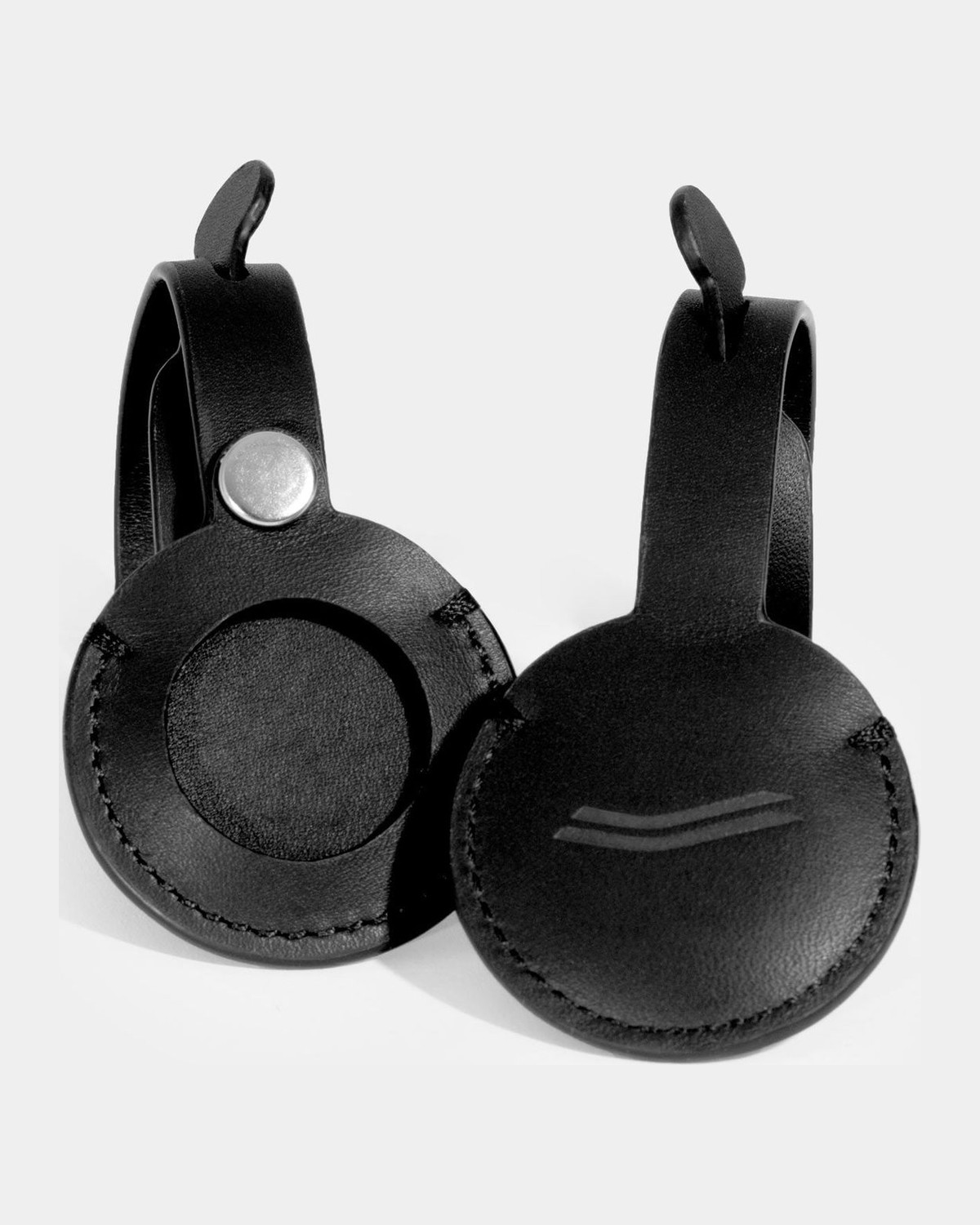 VOCIER leather AirTag charm keyrings in black