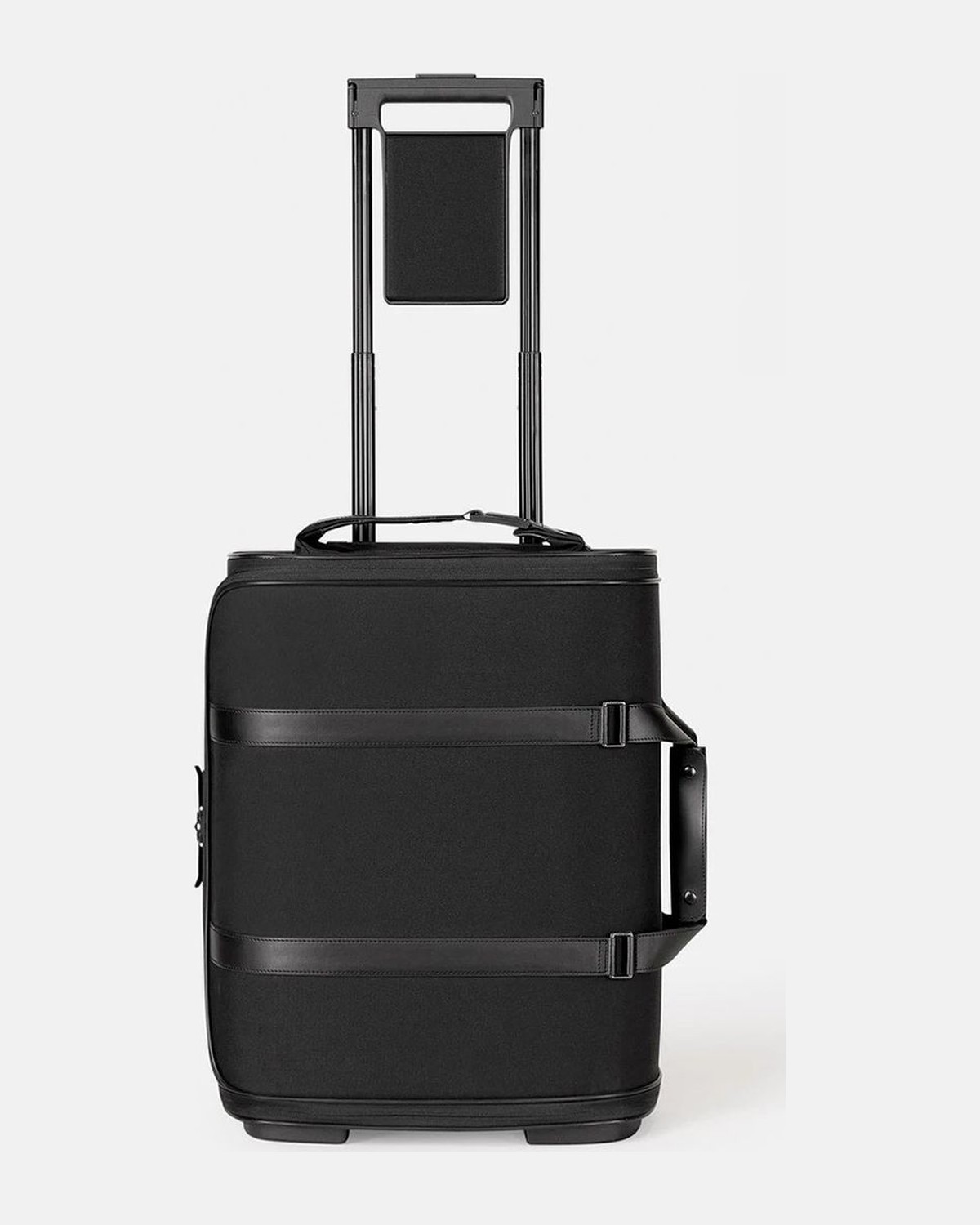 VOCIER C38 black nylon carry-on with leather straps