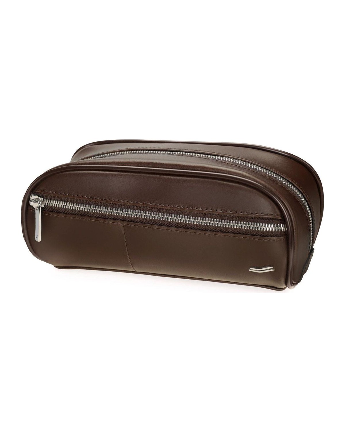 VOCIER F12 brown leather dopp kit with zipper