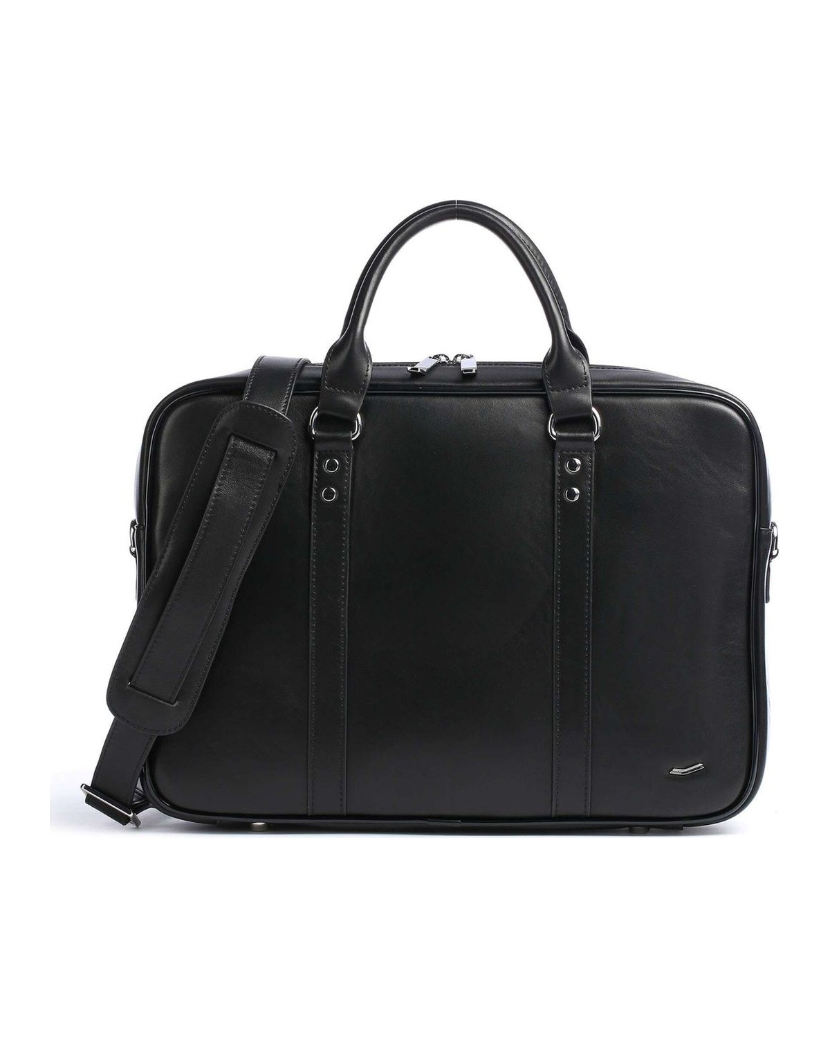 VOCIER F25 business briefcase in black Italian leather